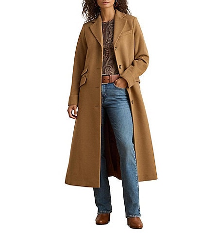 Lauren Ralph Lauren Wool Blend Notch Lapel Single Breasted Walker Coat
