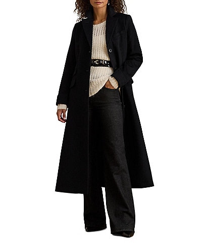Lauren Ralph Lauren Wool Blend Notch Lapel Single Breasted Walker Coat