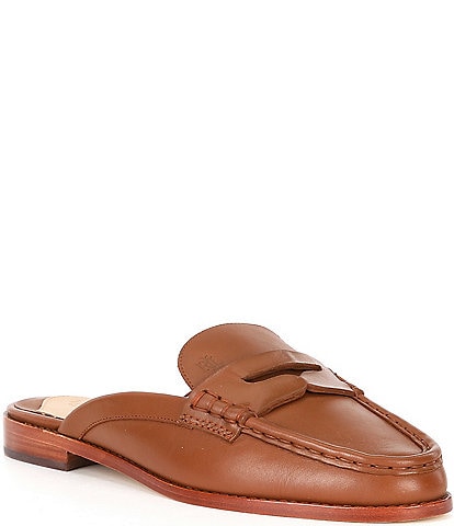 Lauren Ralph Lauren Wynnie Burnished Leather Loafer Mules