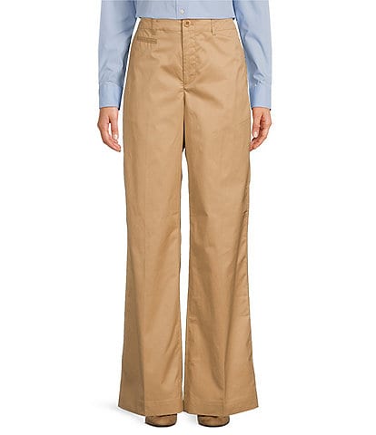 Lauren Ralph Lauren Zelisent Cotton Twill High-Rise Straight-Leg Pants