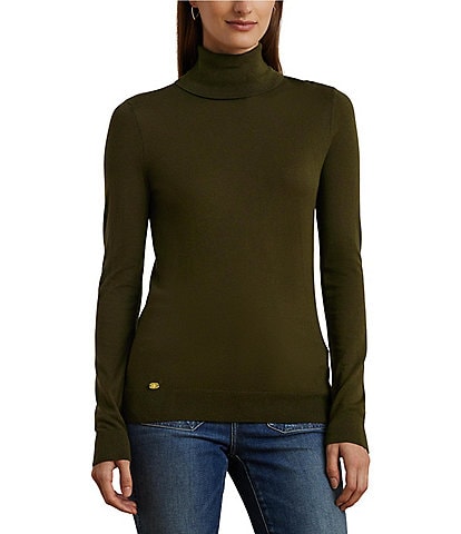 Lauren Ralph Lauren Zoe Silk-Blend Turtleneck Long Sleeve Sweater