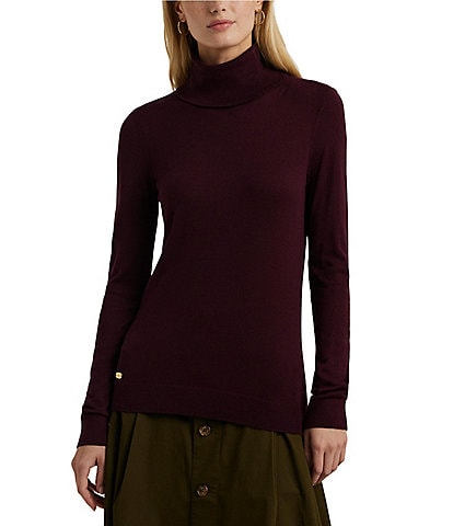 Lauren Ralph Lauren Zoe Silk-Blend Turtleneck Long Sleeve Sweater