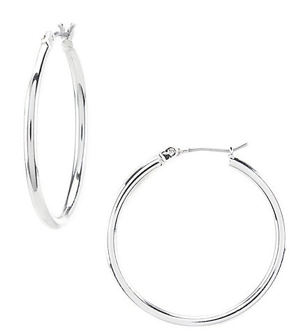 Lauren Ralph Lauren Silver Thin Hoop Earrings