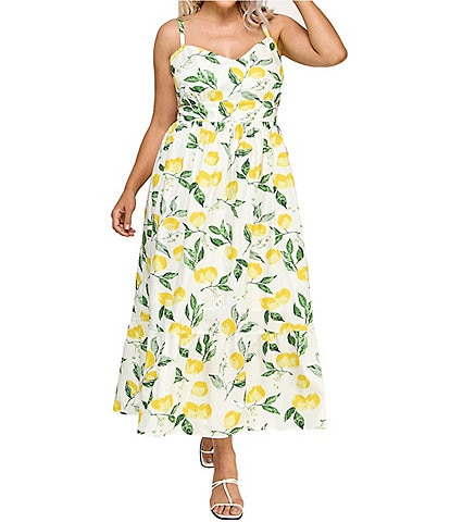 Layered With Love Plus Size Lemon Ginger Cotton Poplin Midi Dress