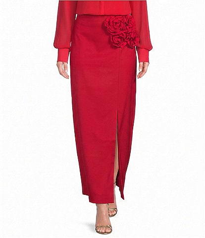 Le' AL.X 3D Rosette Maxi Pencil Skirt