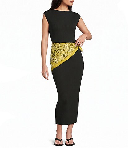 Le' AL.X Bandana Print Satin Scarf