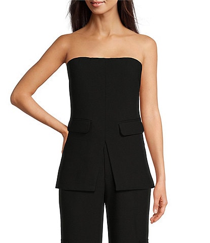 Le' AL.X Coordinating Strapless Pocketed Suit Top
