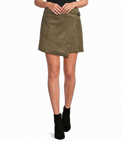 Le' AL.X Suede Wrap Coordinating Mini Skirt