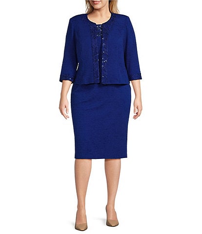 mesh dress Plus Size Jacket Dresses Dillard s