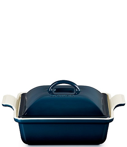 Le Creuset Heritage Stoneware Square Baking Dish With Lid, 2.5 qt.