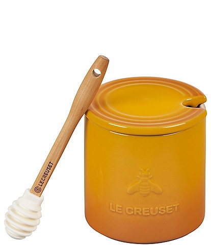 Le Creuset Honey Pot with Silicone Honey Dipper, 14-oz.