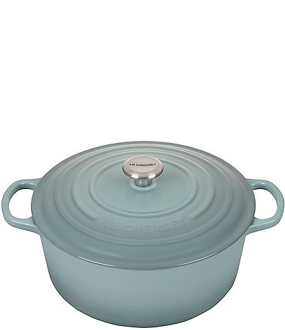 Le Creuset Signature 9-qt Round Dutch Oven with Stainless Steel Knob, Sea Salt