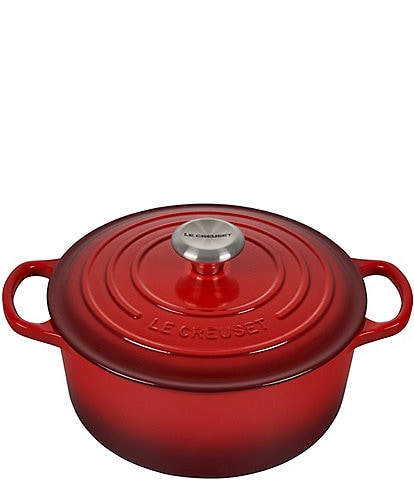 Le Creuset Signature 3.5-Quart Round Enameled Cast Iron Dutch Oven with Stainless Steel