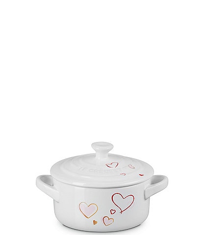 Le Creuset Stoneware Classic Round Mon Coneur Hearts Mini Cocotte, 8 oz.