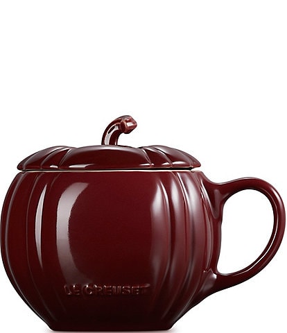 Le Creuset Stoneware Pumpkin Mug with Lid, 14-oz.