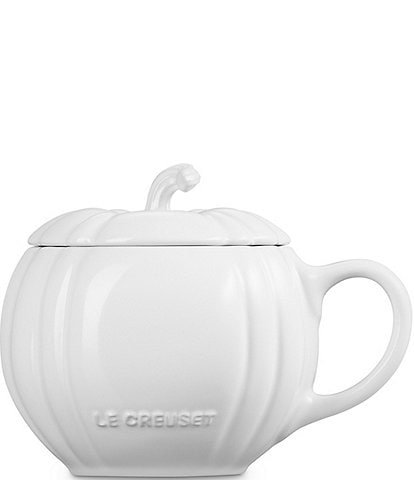 Le Creuset Stoneware Pumpkin Mug with Lid, 14-oz.