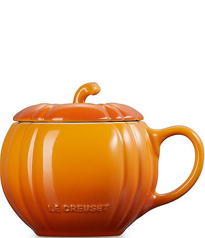 Le Creuset Stoneware Pumpkin Mug with Lid, 14-oz.