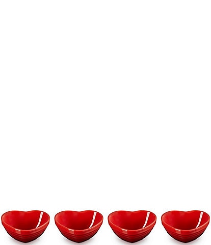 Le Creuset Stoneware Set Of 4 Heart Mini Bowl