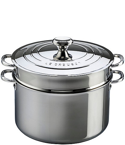Le Creuset Tri-Ply Stainless Steel 9-Quart Stockpot with Lid and Colander Insert