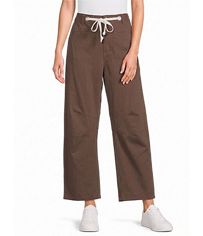 Le Lis High-Rise Drawstring Tie Waist Barrel Jeans