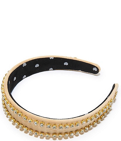 Lele Sadoughi Bessette Crystal Edge Velvet Headband