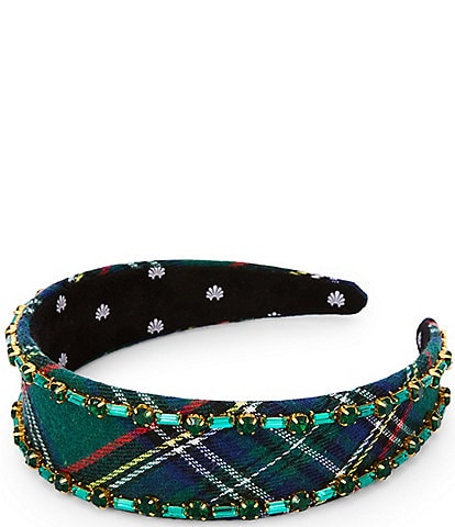 Lele Sadoughi Crystal Edge Plaid Headband