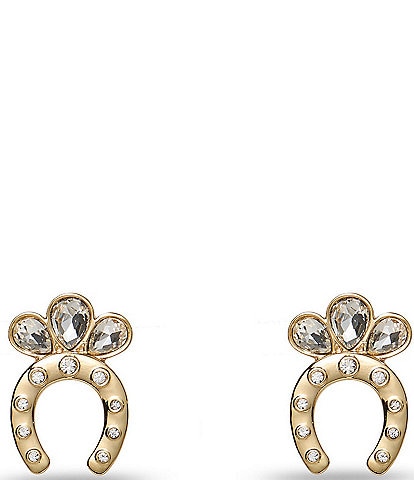 Lele Sadoughi Horseshoe Crystal Stud Earrings