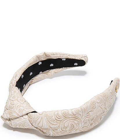 Lele Sadoughi Knotted Tooled Faux Leather Headband