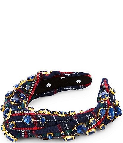 Lele Sadoughi Marlene Twinkling Crystal Plaid Headband