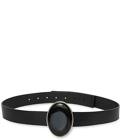 Lele Sadoughi Oasis Station Onyx Stone Leather Belt