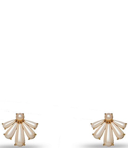 Lele Sadoughi Scallop Pearl Stud Earrings