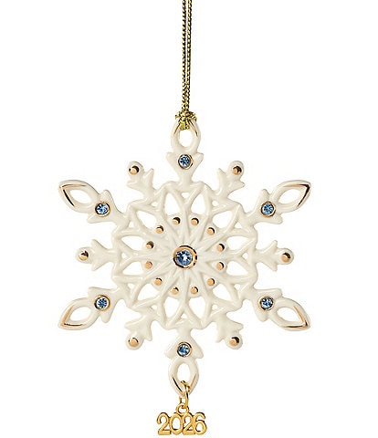 Lenox 2026 Gemmed Snowflake Porcelain Ornament