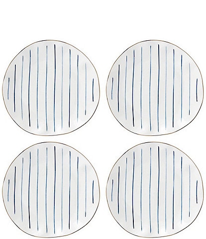 Lenox Blue Bay Stripe Dinner Plates, Set of 4
