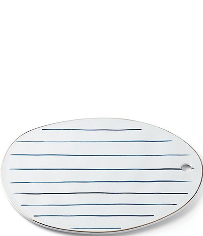 Lenox Blue Bay Stripe Oblong Tray