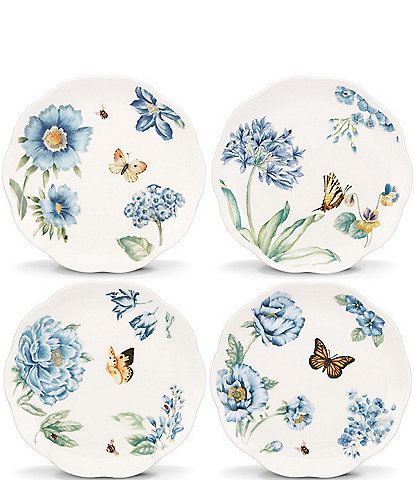Lenox Butterfly Meadow Blue 4-Piece Dessert Plate Set