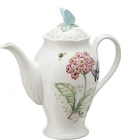 Lenox Butterfly Meadow Floral Porcelain Coffeepot