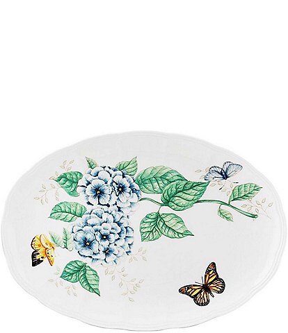 Lenox Butterfly Meadow Floral Porcelain Oval Platter