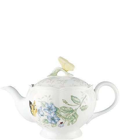 Lenox Butterfly Meadow Floral Porcelain Teapot