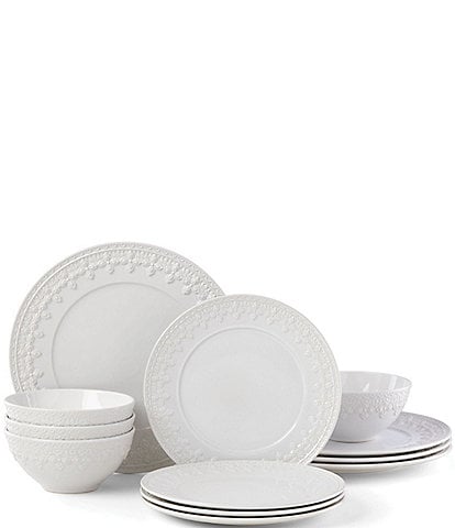 Lenox Chelse Muse Fleur White 12-Piece Dinnerware set