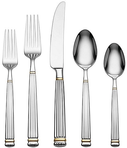 Southern Living Claire 45-Piece Stainless Steel Flatware Set