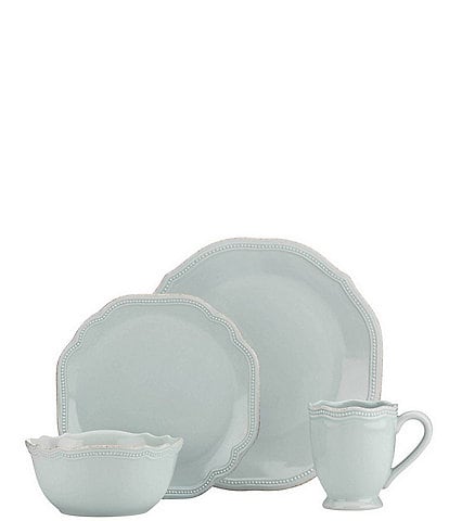 Lenox French Perle Bead Scalloped Stoneware 4-Piece Place Setting