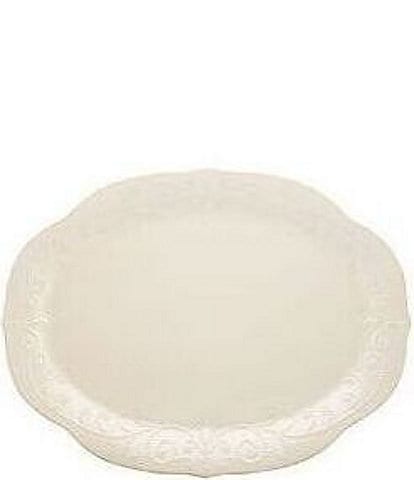 Lenox French Perle Scalloped Stoneware Oval Platter