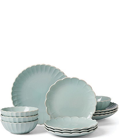 Lenox French Perle Collection Scalloped 12-Piece Dinnerware Set