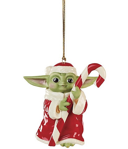 Lenox Grogu With Candy Cane Porcelain Ornament