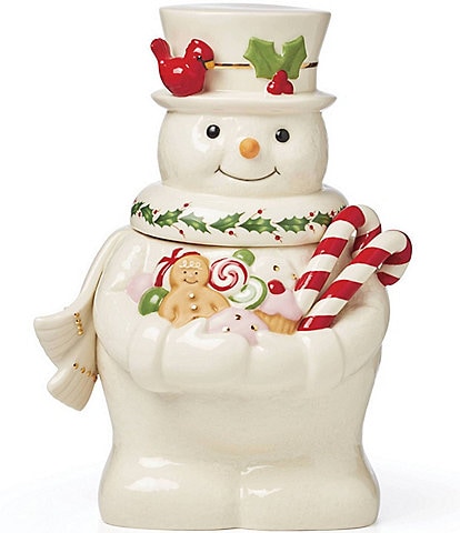 Lenox Happy Holly Days Snowman Cookie Jar