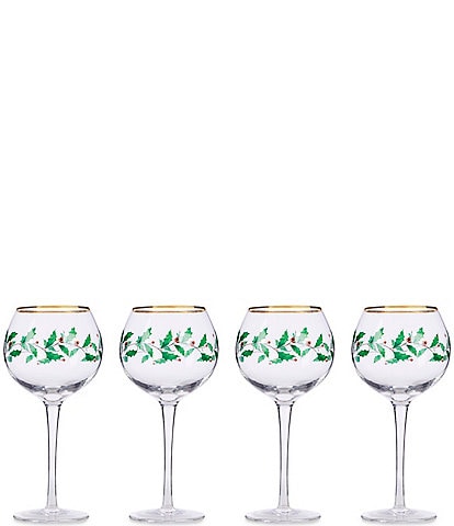 Lenox Holiday 4-Piece Balloon Wine Glass Set
