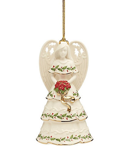 Lenox Holiday Angel Bell Holding Bouquet Ornament