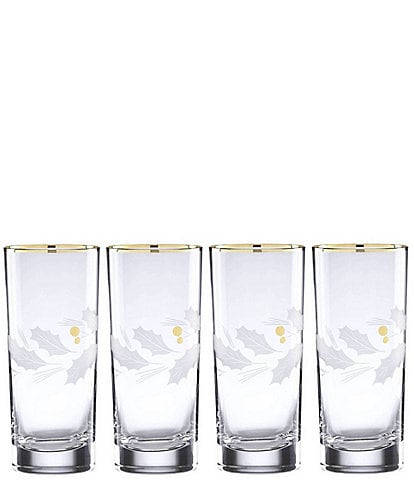 Lenox Holiday Decal 4-Piece Martini Glass Set, 2.20, Red & Green