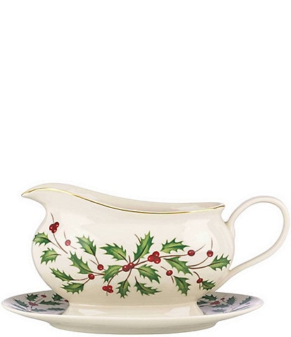 Lenox Holiday Gravy Boat with Stand