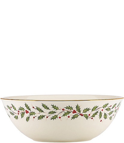 Lenox Holiday Floral Motif Large Serving Bowl